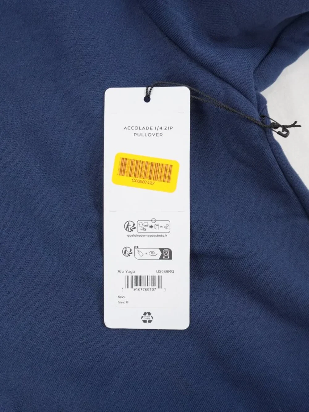 Alo Yoga Accolade 1/4 Zip Pullover Sweatshirt In Navy - Women's Size Medium